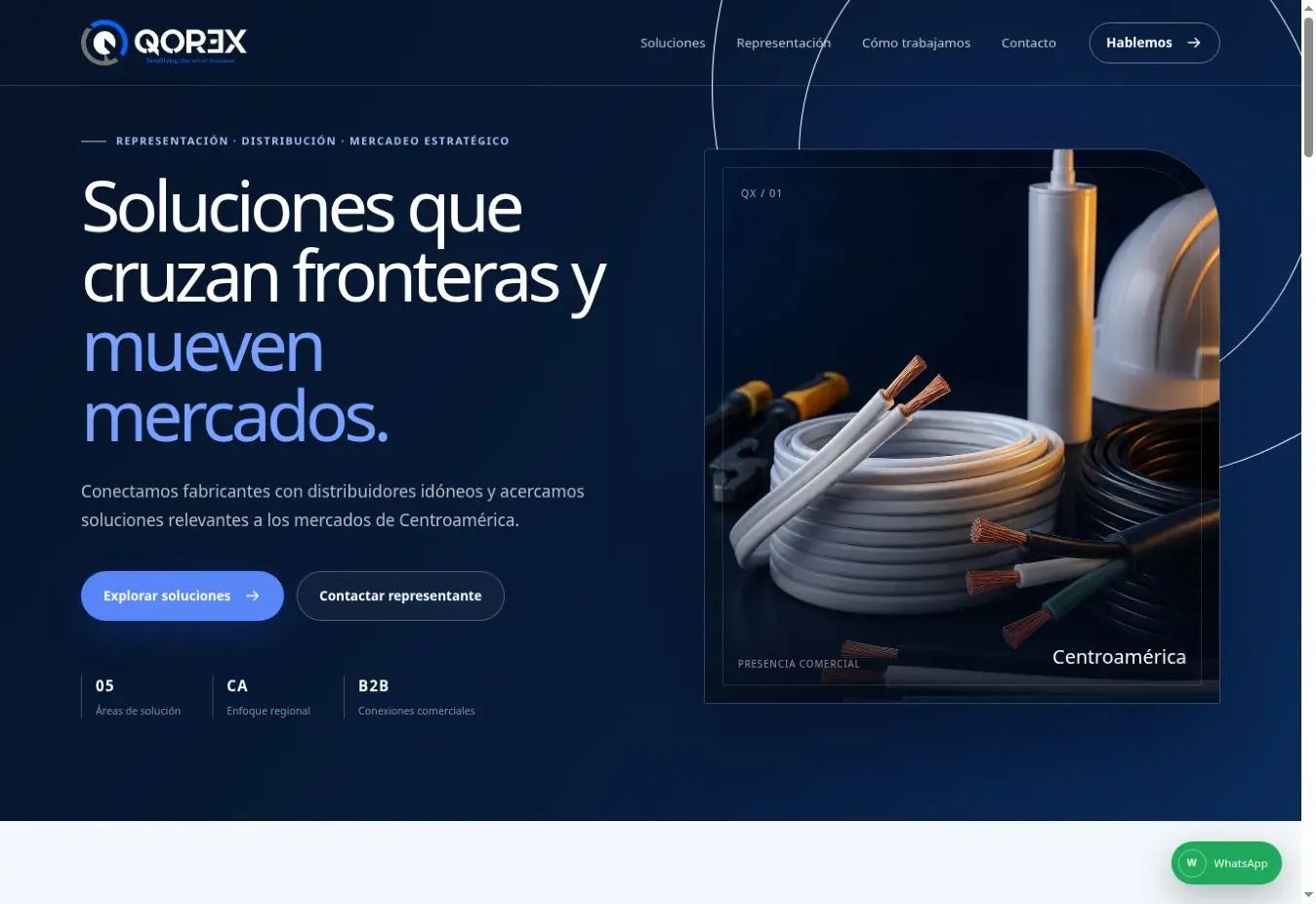 Página principal del proyecto Qorex Centroamérica